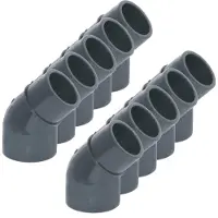 Haf 10x PVC Fittings Winkel 45° reduziert mit 50mm x 40/50mm | Klebemuffe x Klebemuffe/Klebestutzen | Winkelverbinder aus grauem PVC-U | PN16 für Rohr