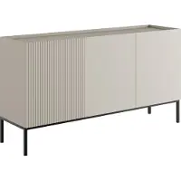 Mirjan 24 Sideboard Como 150 2D, Kommode mit drei Drehtüren, Stilvoll Kollektion, Untergestell aus Metall (Farbe: Cashmere)