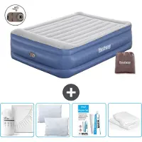 Bestway Luftmatratze - 2-Personen - 152 x 203 x 56 cm - Grau/Blau - Inklusive Zubehör