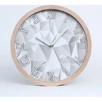 Tulup Holzuhr 25fi cm wanduhr - weiße Spitzen - abstrakter Hintergrund