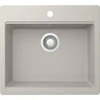Reginox R41062 Regi Granite Spüle FLORENCE 50 mit Armaturenbank in Soft White ab Schrankbreite 60 cm / Auflagespüle