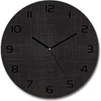 Tulup Wanduhr aus Glas 30fi Glasbild Glasuhr Gehärtetes Glas - schwarze-zeiger - Linen texture