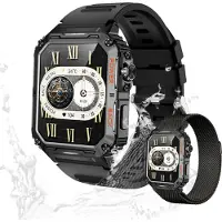 Valdus Herren’s IP67 Wasserdicht Fitness-Tracker Smartwatch 1.91 Zoll fitness uhr mit Herzfrequenzsensor, Schrittzähler & Blutdruck Multimedia-Steuerung