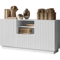 Mirjan 24 Sideboard Liverti 150 2D, Stilvoll Wohnzimmer, Sideboard mit zwei Drehtüren und eins Schubladen (Farbe: Weiß)