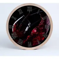 Tulup Holzuhr 20fi cm wanduhr - schwarze Spitzen - Rotwein