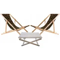 Woodok Liegestuhl mit Couchtisch – 2-teiliges Gartenmöbel-Set aus Holz, Moro – Klappbarer Relaxstuhl & Beistelltisch – Wetterfest, für Balkon, Terrasse