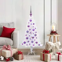 vidaXL "Schlussverkauf" Künstlicher Weihnachtsbaum(1 pc) - Kunstbaum/Tannenbaum - Weiß 120 cm PVC und Stahl C8065