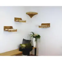 Markenlos Katzen-Kletterwand mit Kissen Wasserhyazinthe 4er Set
