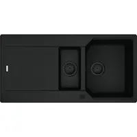 Franke Spüle URBAN UBG 651 in BLACK MATT - BLACK COLLECTION inkl. Abtropfbecken / Ausschnittmaß 980 x 480 mm / Granitspüle
