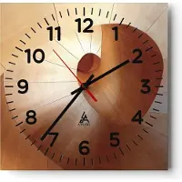 ARTTOR Wanduhr - Quadrat - Glasuhr - Dreidimensional Spirale Braun - 40x40cm - Schleichendes Uhrwerk - Lautlos - zum Aufhängen bereit - Dekoration Modern - Wanddekoration aus Glas - C4AC40x40-4652