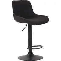 CLP Barhocker Lentini Stoff schwarz schwarz