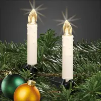 Hellum LED Lichterkette Weihnachtsbaum, 30 LED warmweiß, Lichterkette Kerzen innen elfenbein 8,7m beleuchtet, 560336