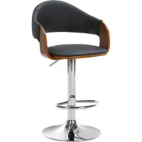 CLP Barhocker Nilse Kunstleder chrom walnuss/schwarz