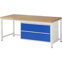 RAU Werkbank mit 2 XXL Schubladen - Teilauszug - 270:2 - 840 x 2.000 x 900 mm (HxBxT) - Traglast 1.250 kg - Buche