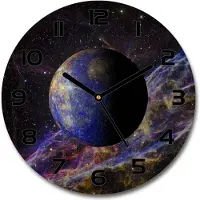 Tulup Wanduhr aus Glas 30fi Glasbild Glasuhr Gehärtetes Glas - schwarze-zeiger - Mercury