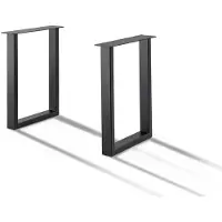 Natur24 Tischfuß U 50x8x72 Stahl Schwarz
