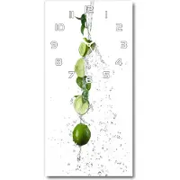 Tulup Wanduhr aus Glas – 30x60 cm - Glasbild - Glasuhr - Gehärtetes Glas -Limes