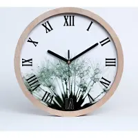 Tulup Holzuhr 20fi cm wanduhr - schwarze Spitzen - Löwenzahn Samen
