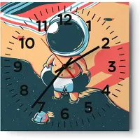 ARTTOR Wanduhr - Quadrat - Glasuhr - Abstraktion modern - 30x30cm - Schleichendes Uhrwerk - Lautlos - zum Aufhängen bereit - Dekoration Modern - Wanddekoration aus Glas - C4AC30x30-3847