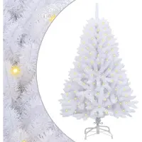 Syfax Künstlicher Weihnachtsbaum Weiß 150 cm PVC und Metall