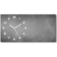 Tulup Wanduhr aus Glas – 60x30 cm - Glasbild - Glasuhr - Gehärtetes Glas - weisse-zeiger - Konkreter Hintergrund