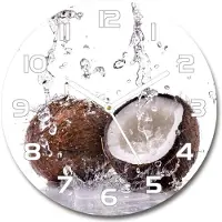 Tulup Wanduhr aus Glas 30fi Glasbild Glasuhr Gehärtetes Glas - weisse-zeiger - Coconut and water