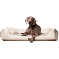 Tierlando Nonplusultra LINUS orthopädisches Hundebett Visco PLUS Kunstleder - Größe: 110x90cm | Farbe: 05 Creme