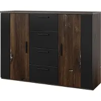 Masseno Kommode SIGNORA 132 cm Sideboard mit 4 Schubladen und 2 Türen für Wohnzimmer Schlafzimmer Modern 132x40x94 cm Multicolor / Multicolor