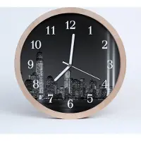 Tulup Holzuhr 20fi cm wanduhr - Schwarz-Weiß-Stadt