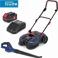 Güde Akku Kehrmaschine GKM 18 + Laubbläse BL 18 + Akku 4.0 Ah, Ladegerät