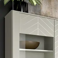 Lomadox Wohnwand in Kaschmir mit Lowboard, Vitrine & Highboard, 3-teilig MAZARA-161