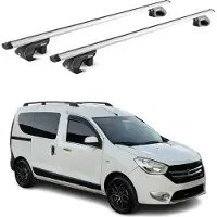 Aurilis Dachträger Grundtäger für Dacia Dokker 2012-2021 90kg Aluminium Silber 2 tlg ABE