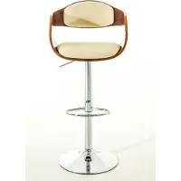 CLP 2er Set Barhocker Kingston C Kunstleder walnuss/creme
