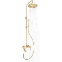 GreatDEshop2021 Duschset Vintage Retro Duscharmatur Messing Duschsystem Regendusche Regenduschkopf Handbrause mit Kopfbrause
