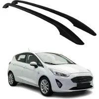 Omtec Dachreling Relingträger für Ford Fiesta mk7 2017-2023 3-Tür Aluminium Schwarz 2x