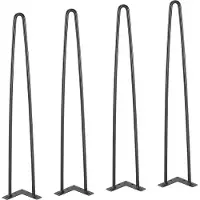 Vevor 711.2MM Hairpin Furniture Legs, Metal Home DIY Projects for Nightstand, Coffee Table, Desk, 226.8KG Load Capacity with Rubber Floor Protectors, Metal Heavy Duty Sturdy Modern Table Legs, 4PCS
