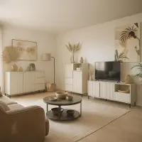 Lomadox Wohnzimmer Möbel Set in Kaschmir modern mit Sideboard, Highboard & Lowboard, 3-teilig - AMELIA-129