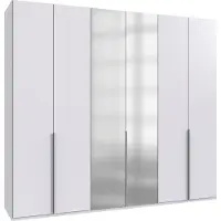 Wimex Drehtürenschrank Mugano Kleiderschrank 270x58x236cm weiß Premium mit Spiegel (18869)