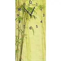Wallario Design Wanduhr Antiker Bambus aus Echtglas, Größe 30 x 60 cm