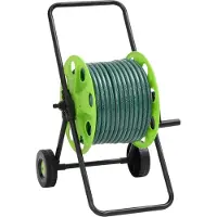 vidaXL Schlauchwagen mit Schlauchanschluss-Set 0,5" 30 m PVC Grün, Gartenschläuche 2024 Neu Design Möbel