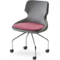 AEA Drehstuhl Bürostuhl Arbeitszimmer Rollen Schwarz Modern Edelstahl Leder