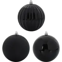 Syfax Weihnachtsbaum Ornament Set XL 9 Stk. Schwarz Kunststoff