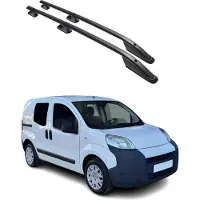 Omtec Dachreling für Citroen Nemo / Fiat Fiorino / Peugeot Bipper 2008-22 Schwarz Alu