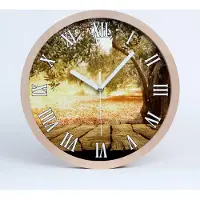 Tulup Holzuhr 30fi cm wanduhr - weiße Spitzen - Olive