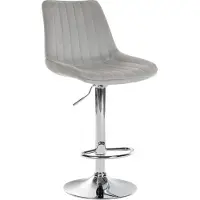 CLP Barhocker Toni Samt chrom grau