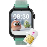 Savefamily SaveWatch+ Kinder-Smartwatch: Mint Textilarmband & Schwarzes Aluminiumgehäuse mit dem Telekom Smart Connect S Tarif
