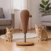 Markenlos Für Katzen | Sisal Stamm,Beschäftigungs-Spielzeug Mit Hängendem Ball Für Verhaltensförderung Spielzone Wohnbereich Möbelschutz