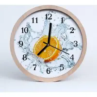 Tulup Holzuhr 30fi cm wanduhr - Wasser Orange Wasser