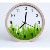 Tulup Holzuhr 30fi cm wanduhr - stilvolles Gras