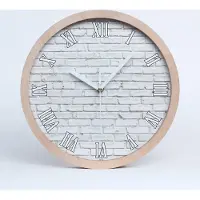 Tulup Holzuhr 25fi cm wanduhr - weiße Spitzen - Ziegelwand